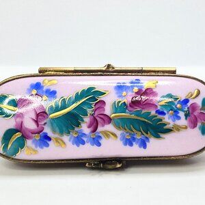 RMC Limoges Hand Painted Rose Floral Trinket Box Limited 2/500 A724